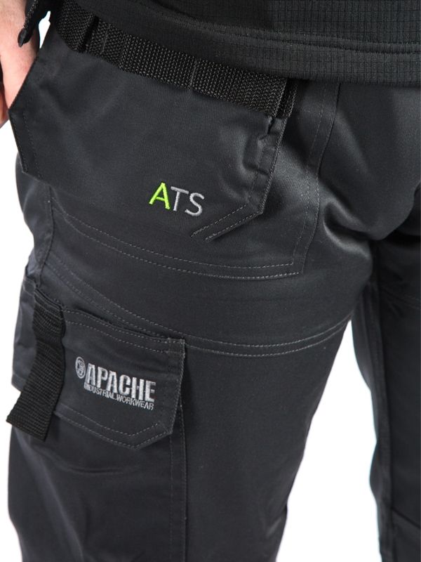 Apache ATS 3D Stretch Work Trousers Grey/Black - W32 x Reg - Image 2