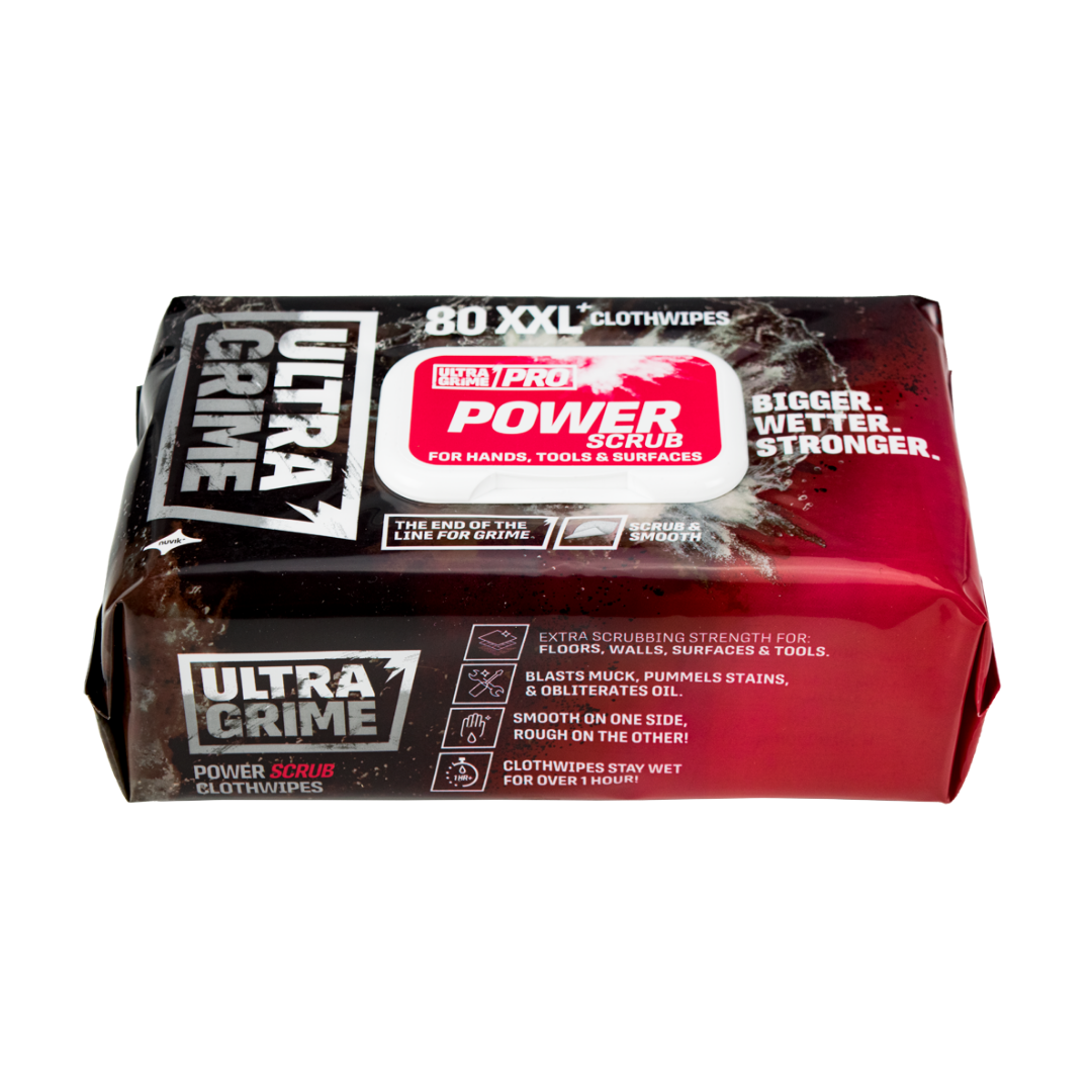 ultragrime power scrub Ultragrime Pro Power Scrub XXL Cloth Wipes - Pack Of 80 - Image 1