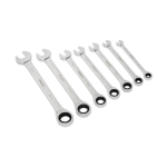 Sealey S01142 Ratchet Combi Spanner Set Metric - 7 Piece - Image 2