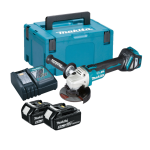 Makita DGA463RTJ 18v LXT 115mm Brushless Angle Grinder Kit Inc. 2x5.0AH Battery In Case