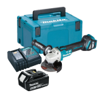 Makita DGA463 18v LXT 115mm Brushless Angle Grinder Kit Inc. 1x5.0AH Battery In Case