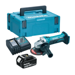 Makita DGA452 18v LXT 115mm Angle Grinder Kit Inc. 1x5.0AH Battery In Case