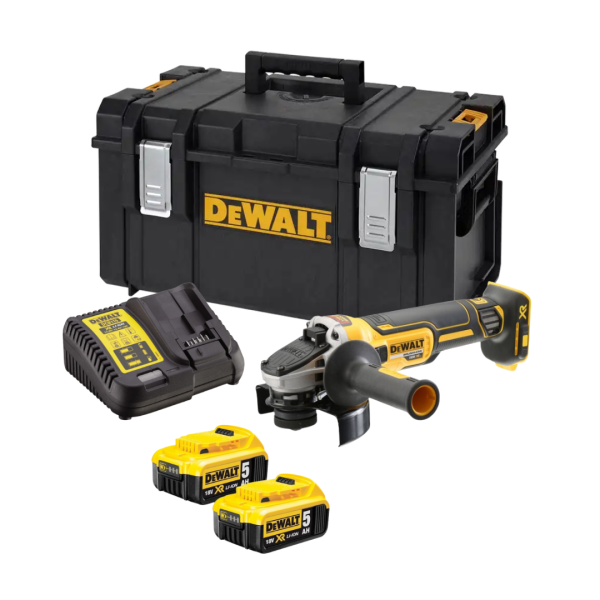 DeWalt DCG405P2 18v XR Brushless 125mm Angle Grinder Kit Inc. 2 x 5.0AH Batteries in case