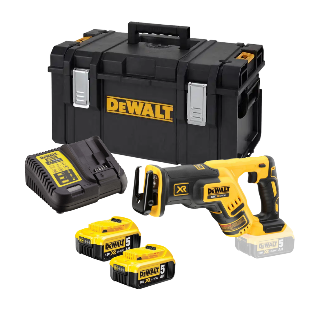 DCS367 kit DeWalt DCS367P2T 18v XR Brushless Reciprocating Saw Kit Inc. 2x5.0AH Batteries - Image 1