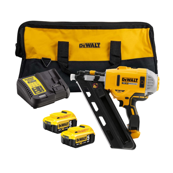 DeWalt DCN692P2 18v XR Brushless 1st Fix Framing Nailer Kit with 2 x 5.0AH Battery in Bag