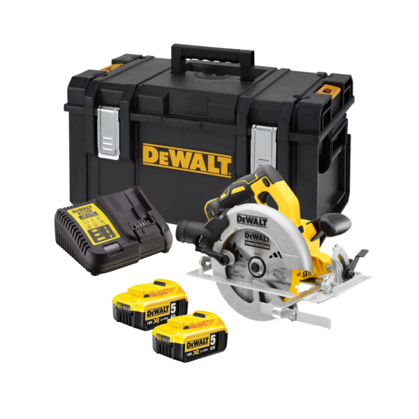 DeWalt 18v XR Brushless Circular Saw with 2 x 5.0AH Battery in Case