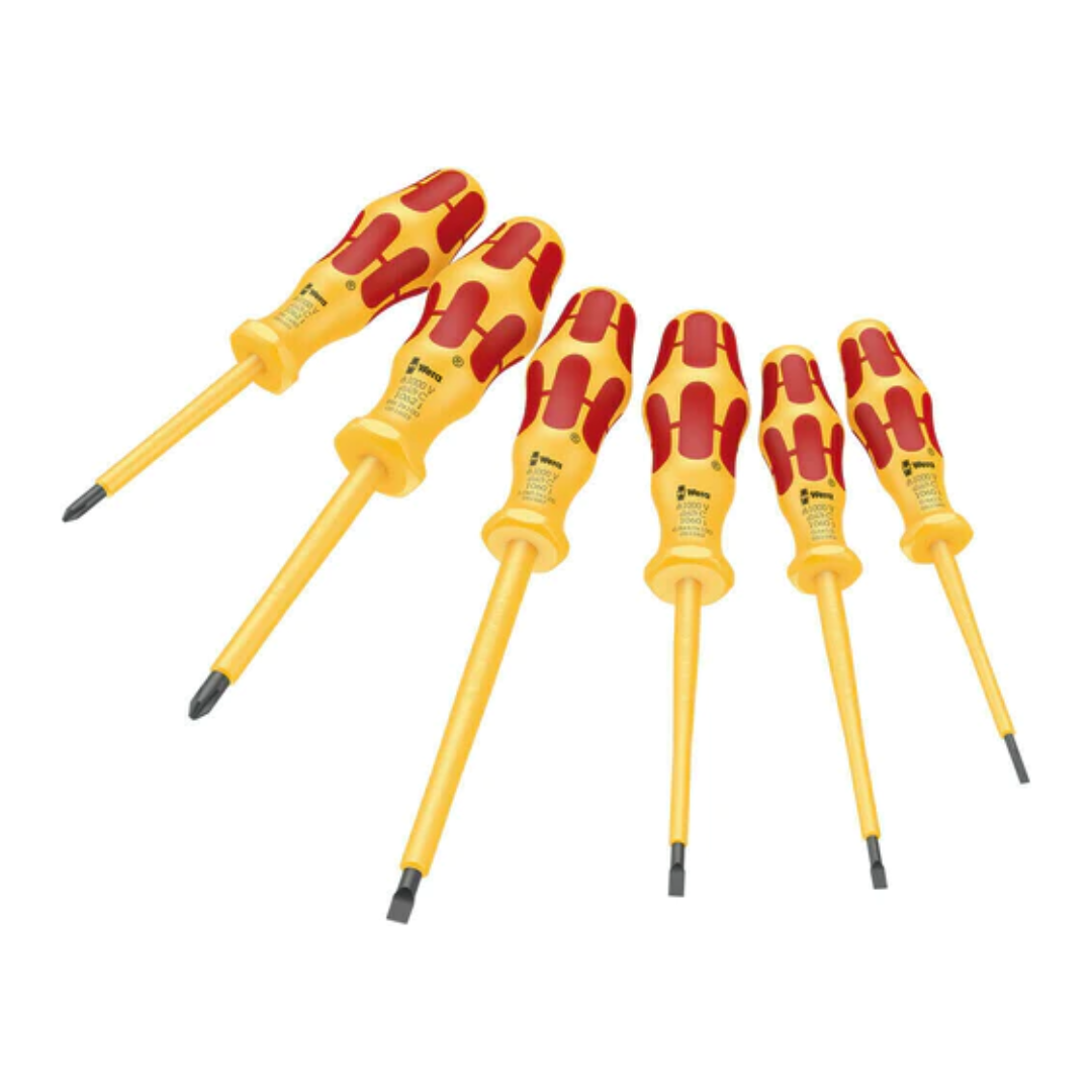 Untitled design - 2022-07-13T150547.863 Wera 1060i/1062i/6 Kraftform VDE Screwdriver Set Phillips 6 Piece - Image 1