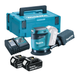 Makita DBO180RTJ 18v LXT 125mm Cordless Sander Kit Inc. 2 x 5.0AH Batteries