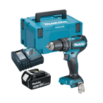 Makita DHP485 18v LXT Brushless Combi Hammer Drill Kit with 1 x 5.0ah battery in case