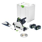 Festool 577025 Cordless Plunge Saw TSC 55 KEB-Basic Promo with 2 x 5.2ah Batteries