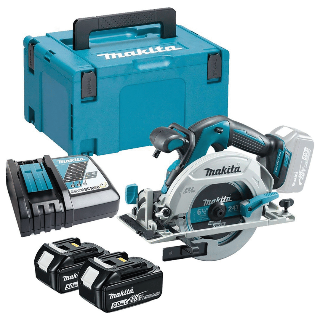 Makita DHS680RTJ 18v LXT Brushless Ø165mm Circular Saw Kit Inc. 2 x 5.0AH Batteries - Image 1