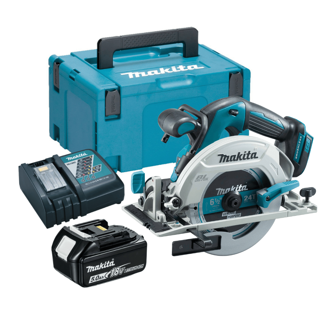 DHS680X1 Makita DHS680 18v LXT Brushless Ø165mm Circular Saw Kit Inc. 1 x 5.0AH Battery - Image 1