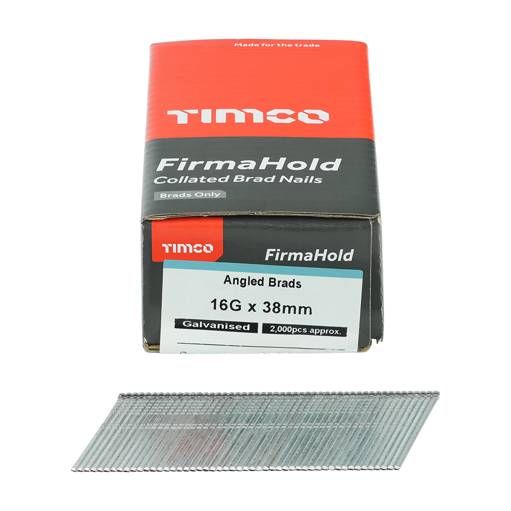 ABG1638_w3 Firmahold 16G x 38mm Angled Brad Nails - Box 2000 - Image 1