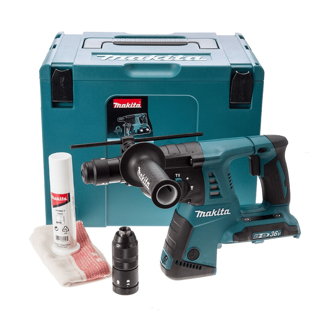 Makita DHR264ZJ Twin 18V SDS+ Rotary Hammer With QCC (Body only in Makpac Case) - Image 2