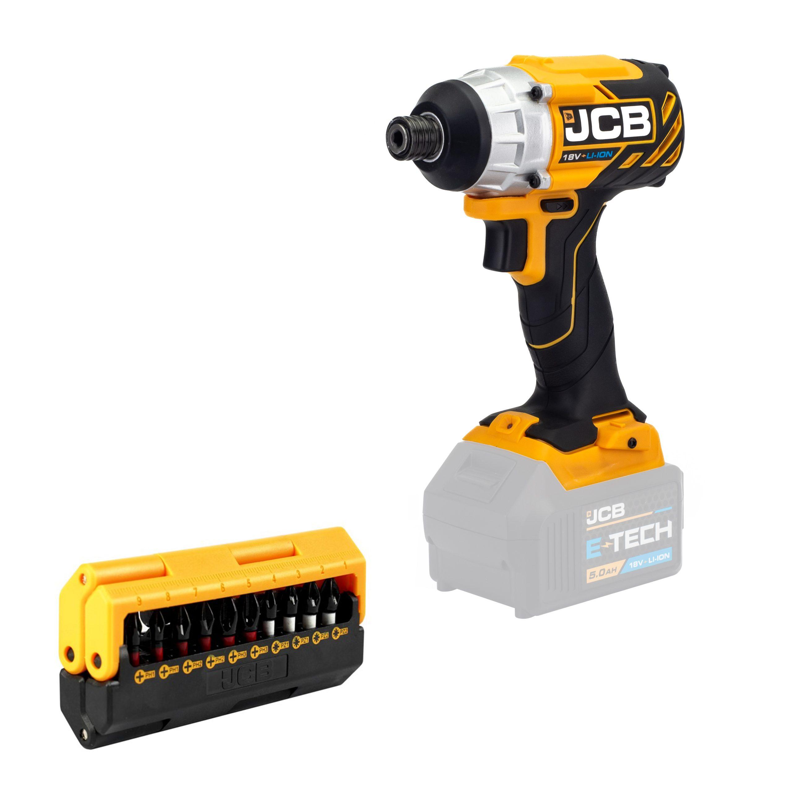 21-18BLID-B-A Thumbnail JCB 18V Brushless Impact Driver bare unit with 13 piece impact bit set - Image 1