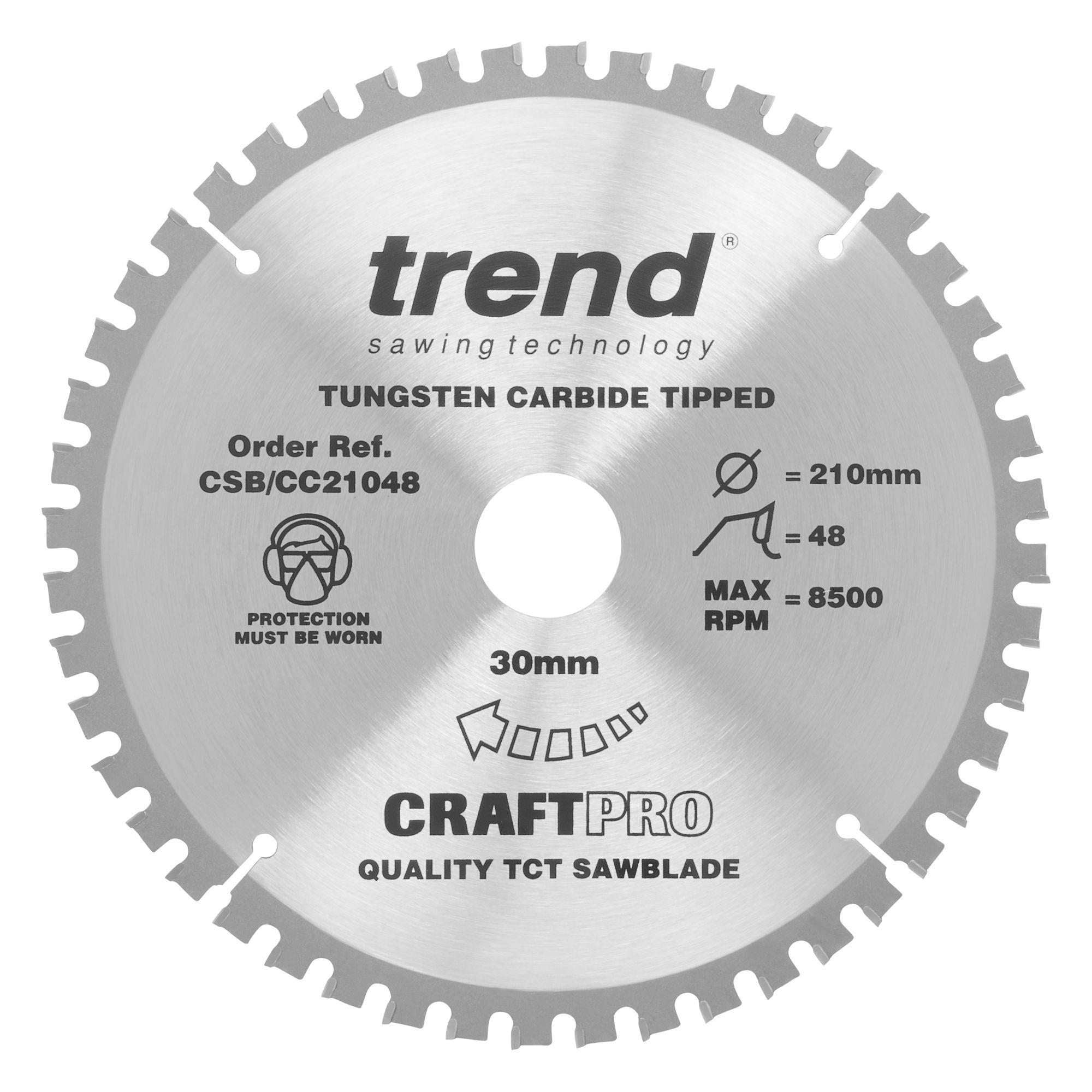 5027654536025_csb_cc21048_main Trend CSB/CC21548 Craft saw blade crosscut 215mm x 48 teeth x 30mm - Image 1