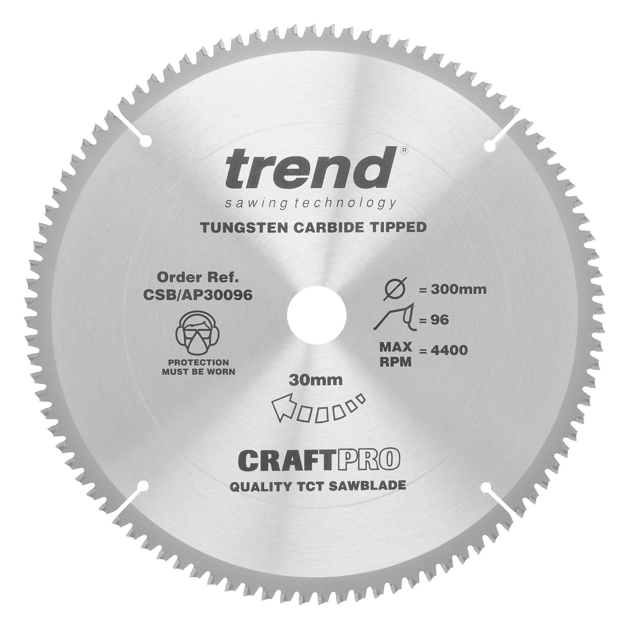 Trend CSB/AP30096 Craft saw blade aluminium and plastic 300 x 96 teeth x 30 - Image 1