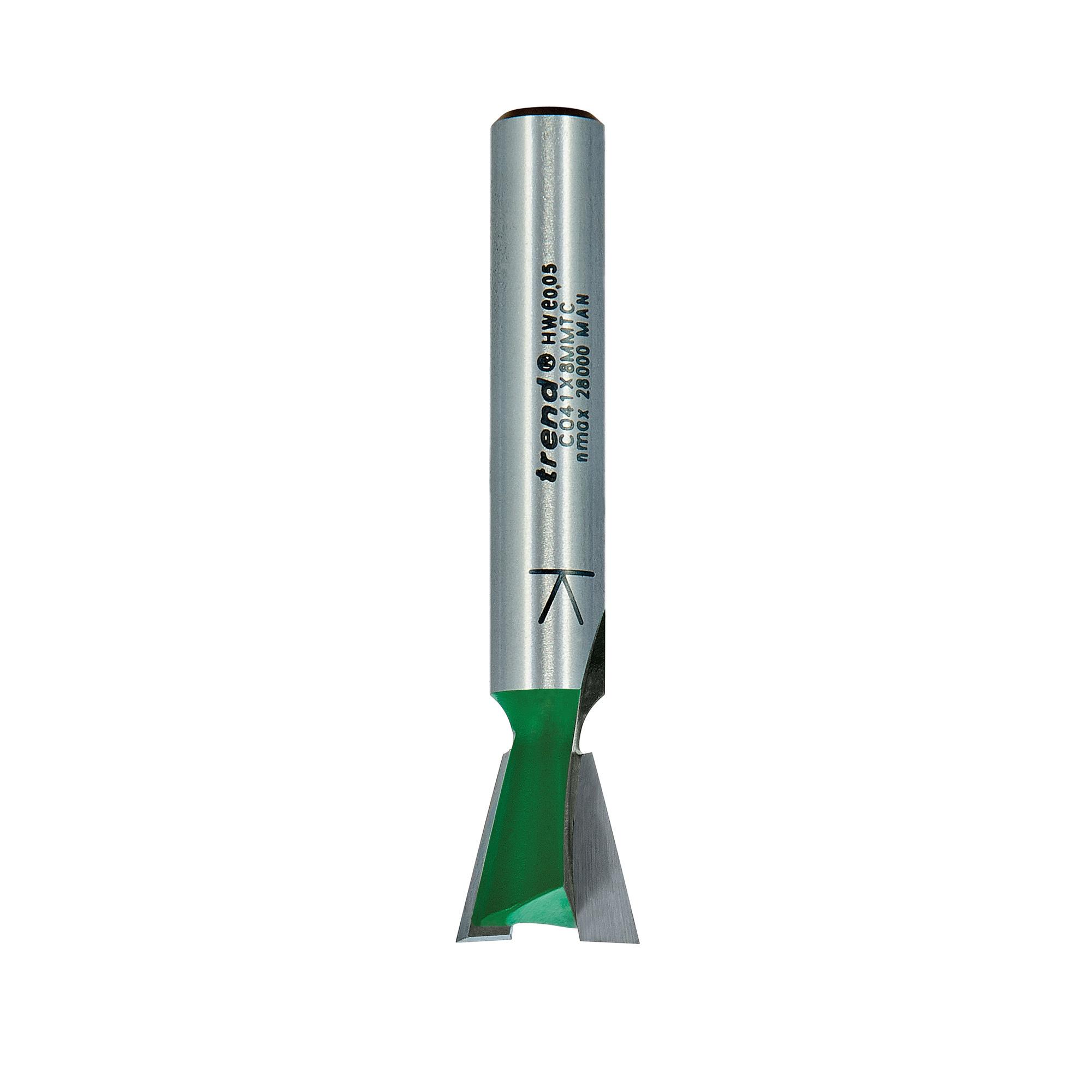 c041x8mmtc_2d1 Trend C041X8MMTC Dovetail cutter angle=104 degrees x 12.7mm diameter - Image 1