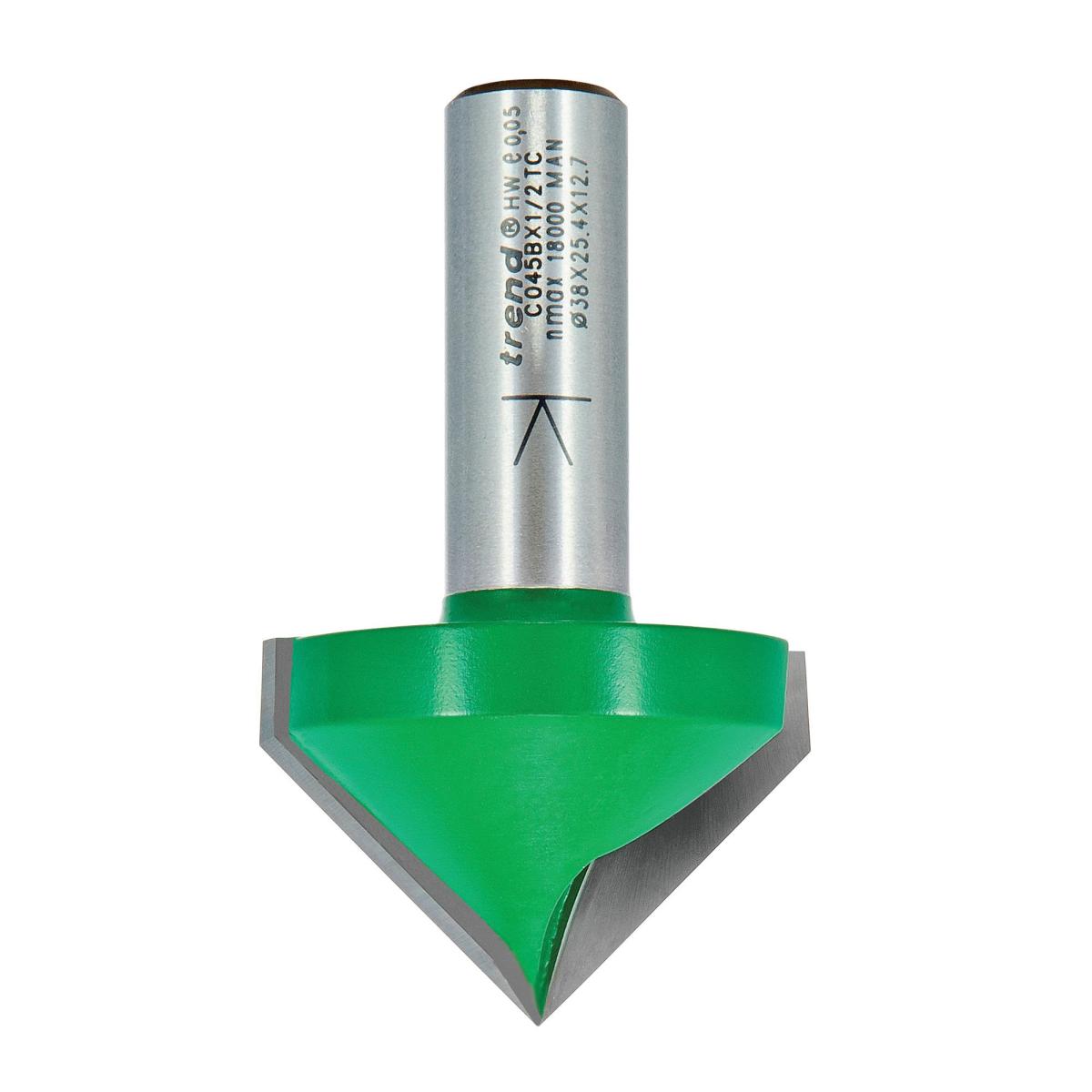 c045bx1_2tc_2d1 Trend C045BX1/2TC Chamfer V groove cutter angle=45 degrees - Image 1
