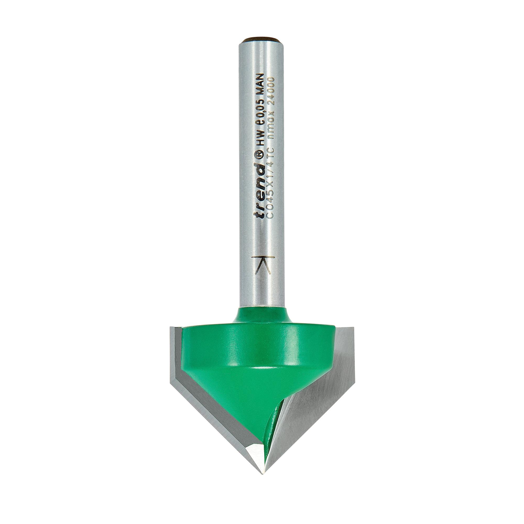 c045x1_4tc_2d1 Trend C045X1/4TC Chamfer V groove cutter angle=45 degrees - Image 1