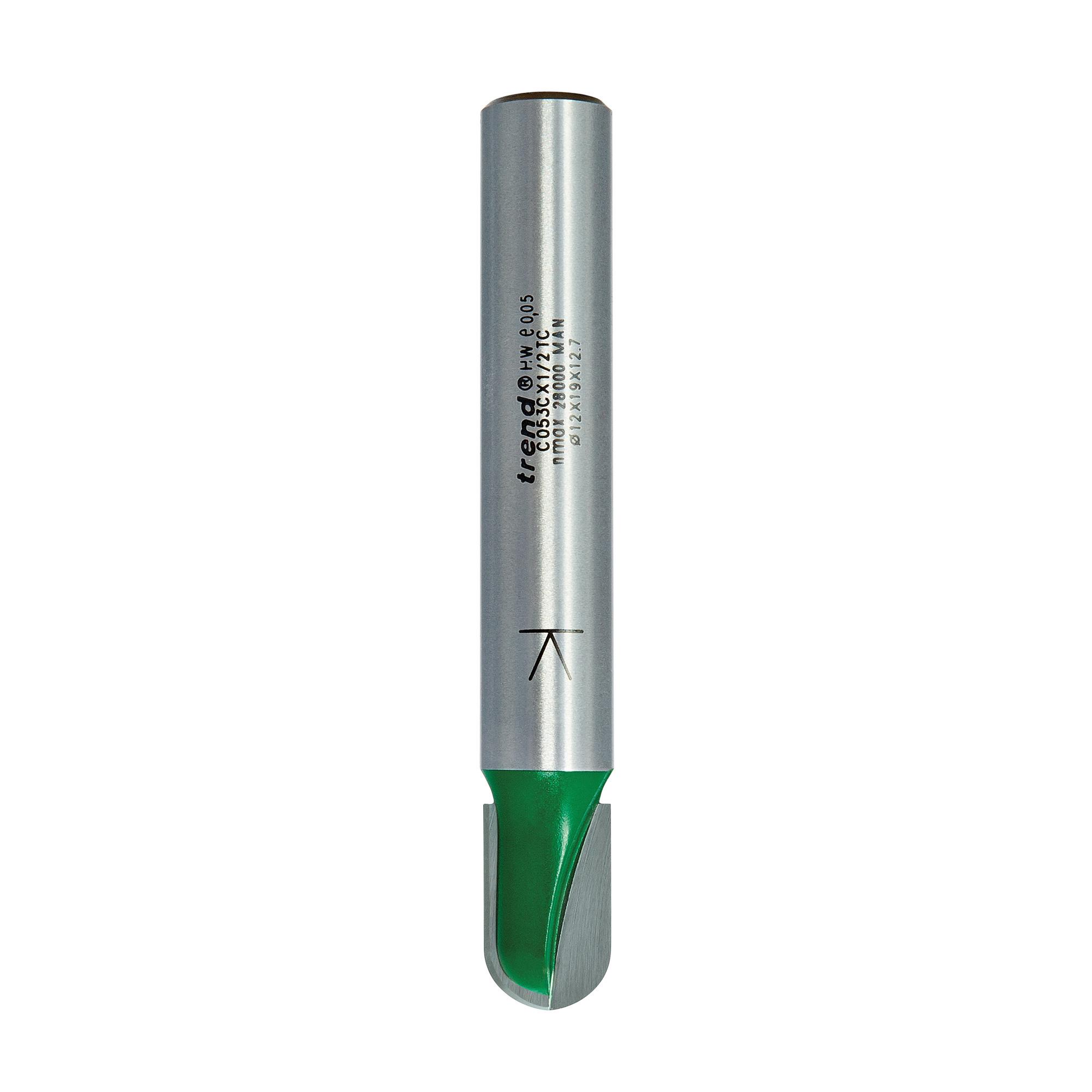 c053cx1_2tc_2d1 Trend C053CX1/2TC 1/2" TCT 6.0mm Radius Draining Groove Router Cutter, 12mm x 19mm. - Image 1