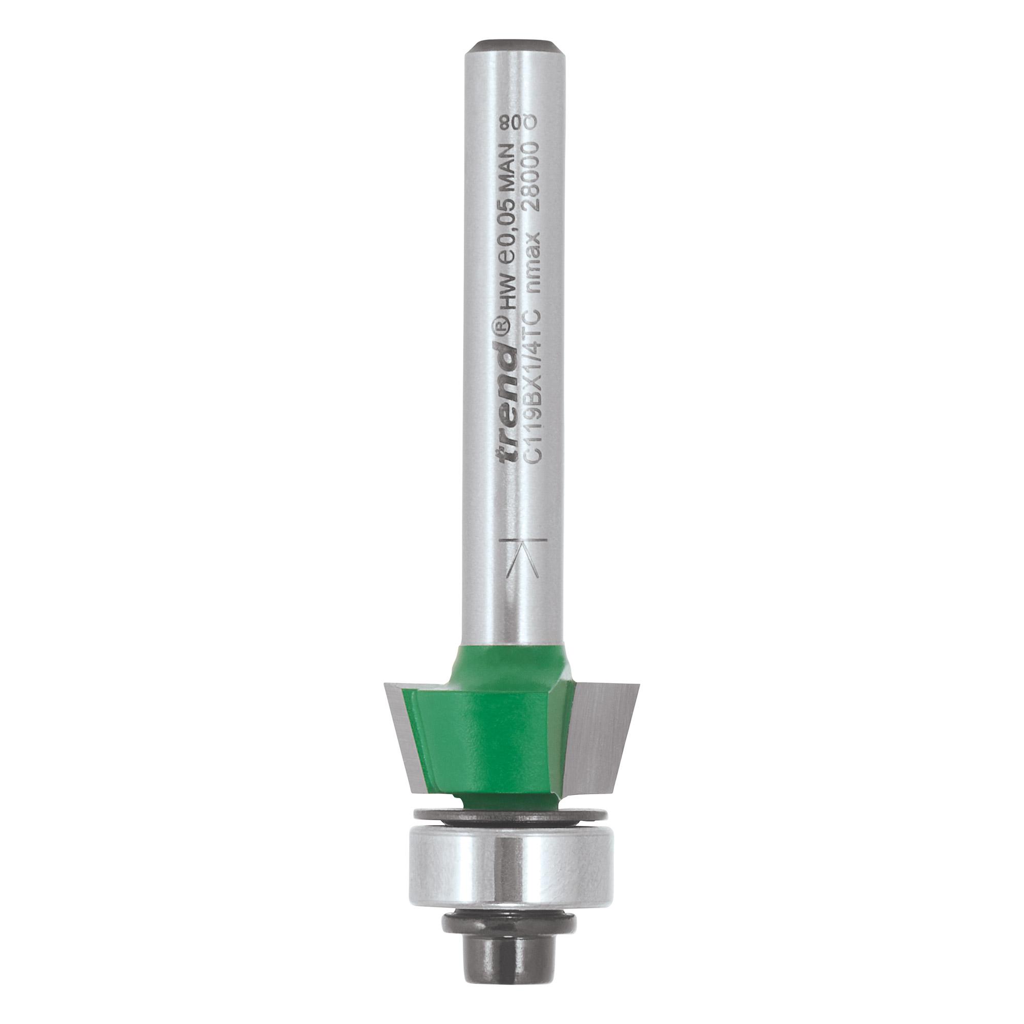 c119bx1_4tc_2d1 Trend C119BX1/4TC 1/4in Bevel Trim 75 Degree Angle Bit 15.9mm dia x 6.3mm cut depth - Image 1