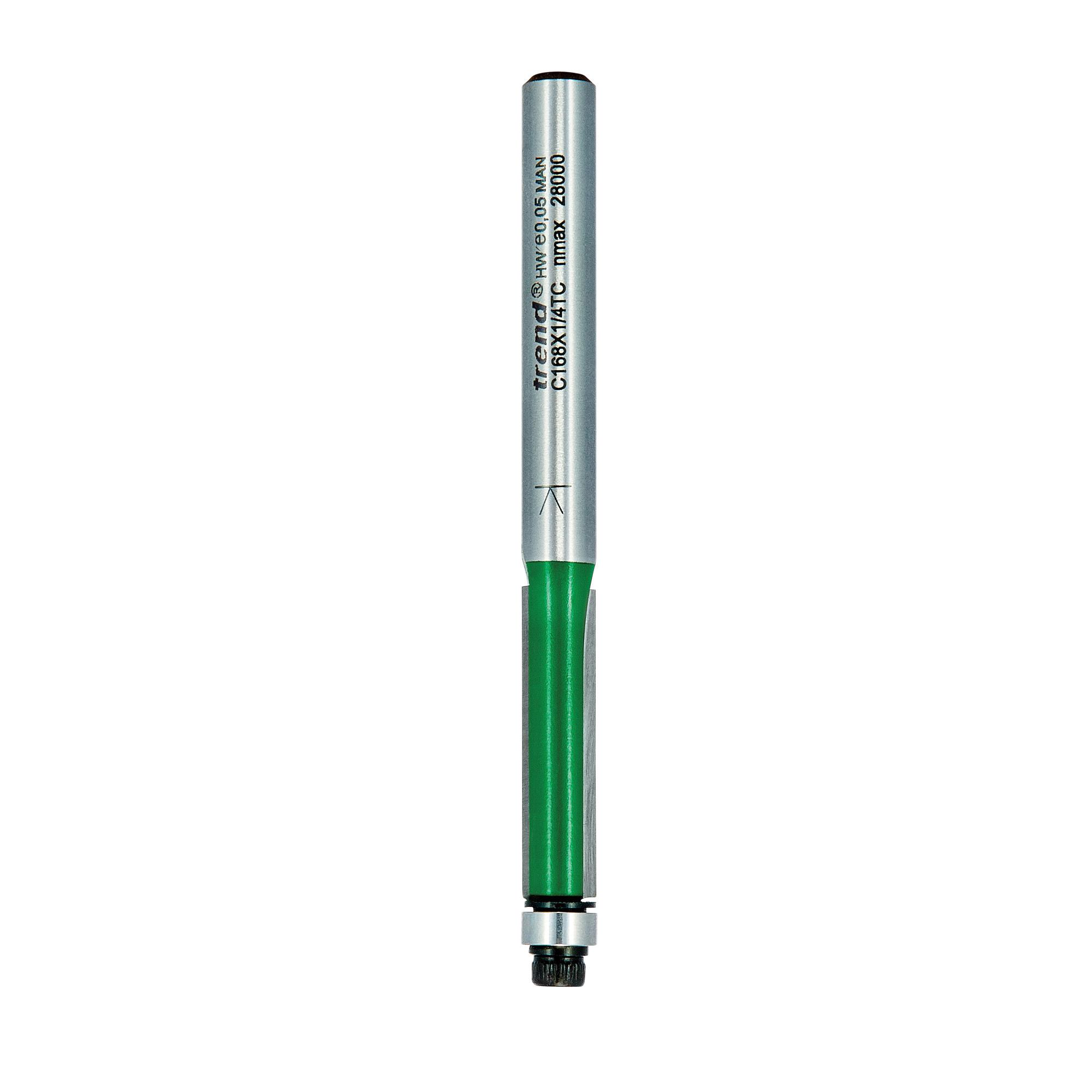 c168x1_4tc_2d1 Trend C168X1/4TC Guided trimmer 6.35mm diameter x 25.4mm - Image 1