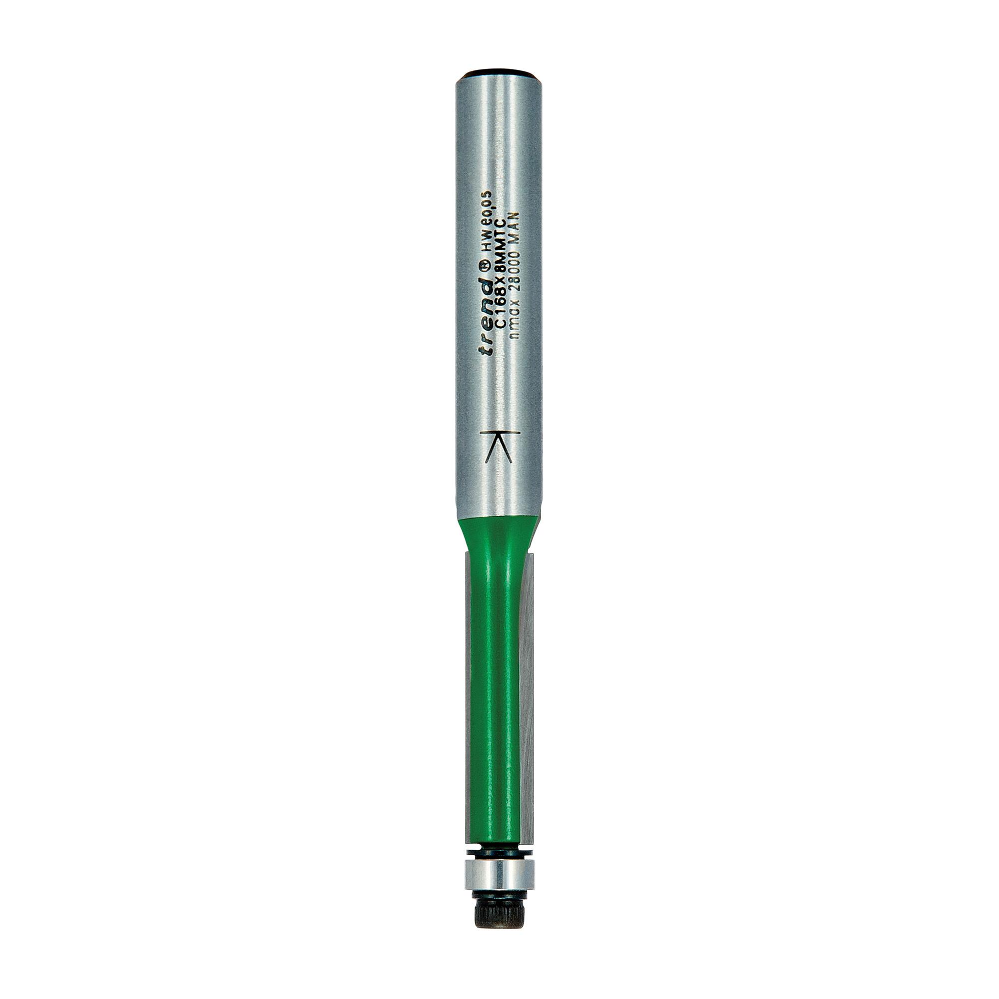 c168x8mmtc_2d1 Trend C168X8MMTC Guided trimmer 6.35mm diameter x 25.4mm - Image 1