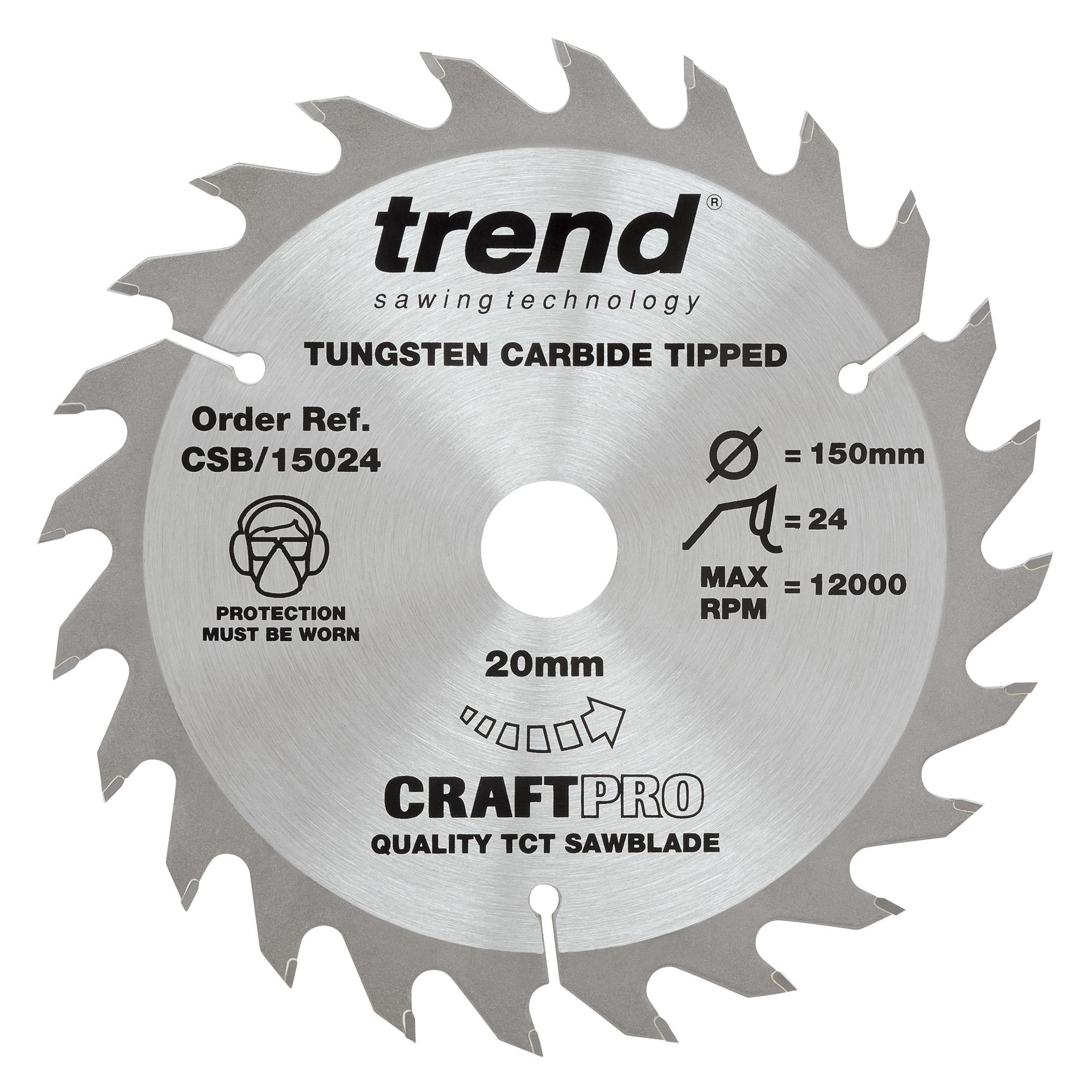 Trend CSB/15024 Craft saw blade 150mm x 24 teeth x 20mm - Image 1