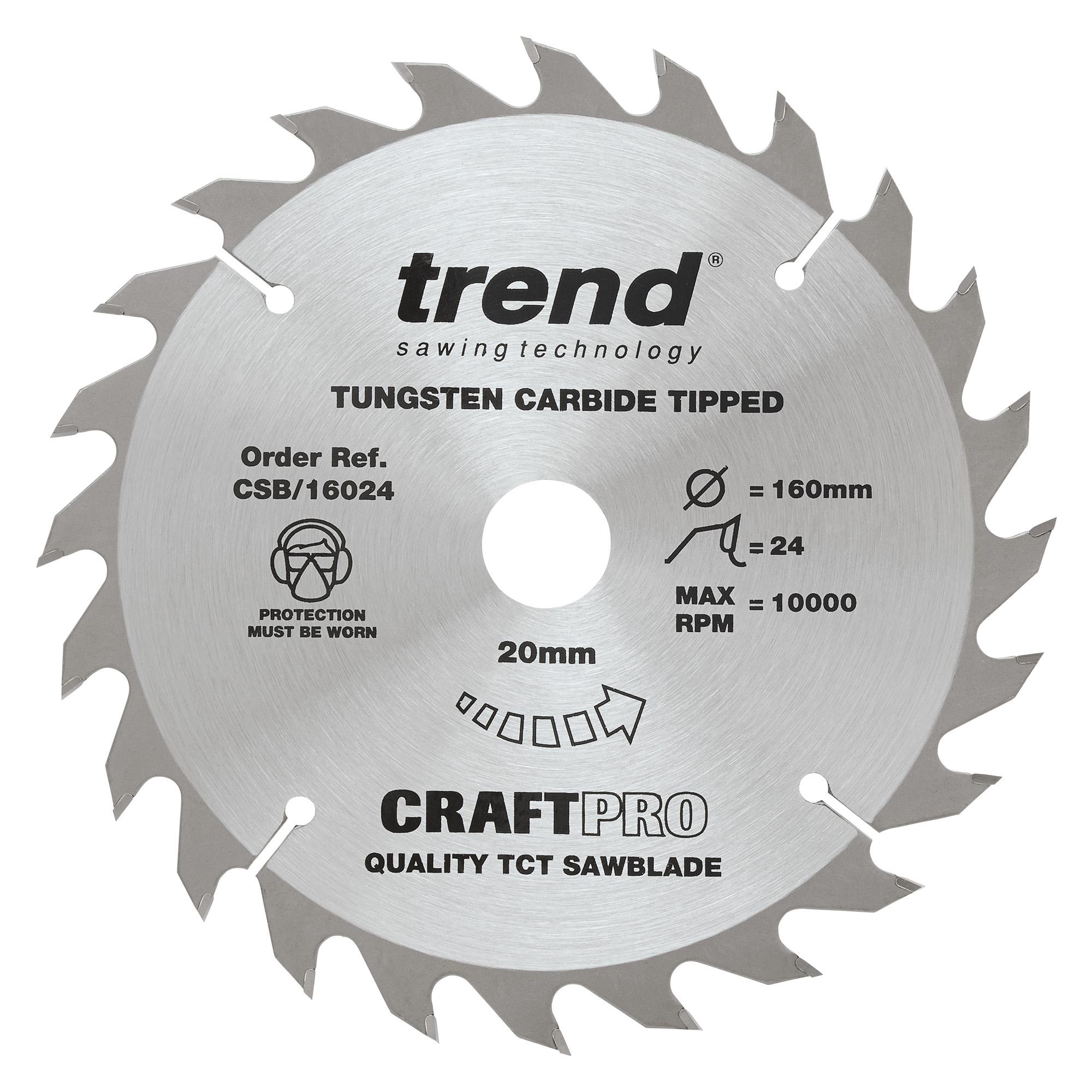 csb_16024_main Trend CSB/16024 Trend Craft Pro 160mm diameter 20mm bore 24 tooth - Image 1