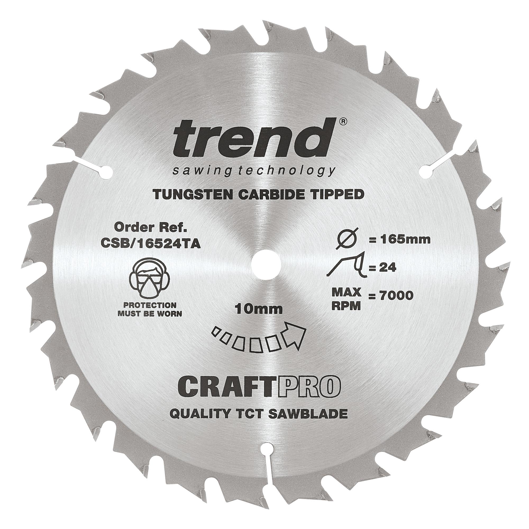 csb_16524ta_main Trend CSB/16524TA Craft saw blade 165 x 24 teeth x 10 thin - Image 1