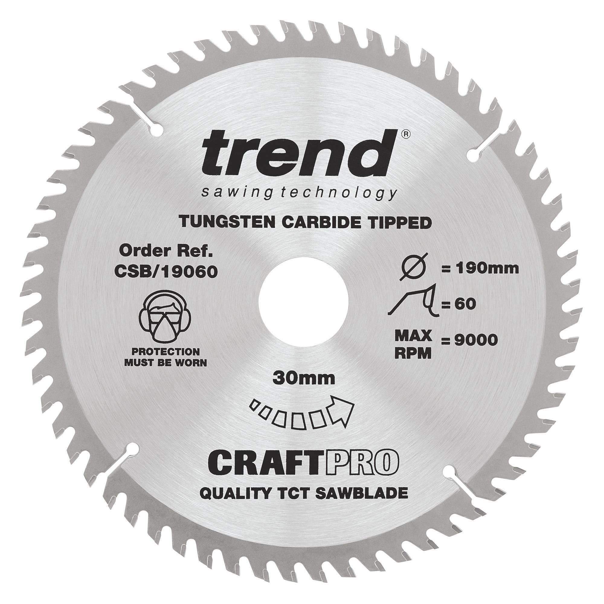 csb_19060_main Trend CSB/19060 Craft saw blade 190mm x 60 teeth x 30mm - Image 1