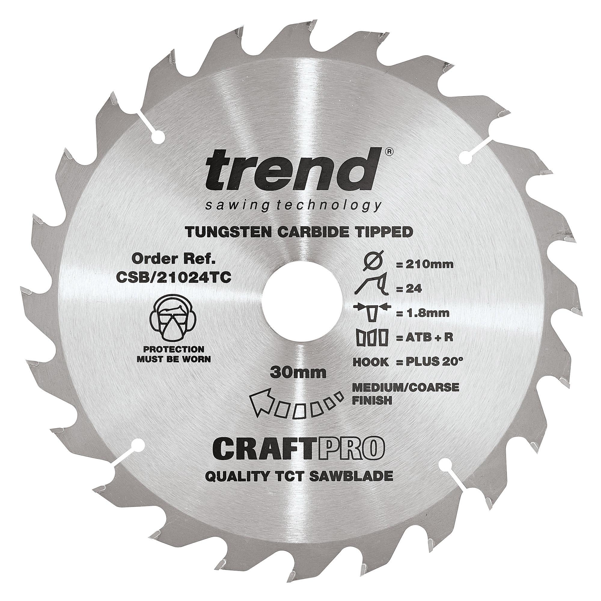 csb_21024tc_main Trend CSB/21024TC Craft saw blade 210mm x 24 teeth x 30 x 1.8 for DCS7485 - Image 1