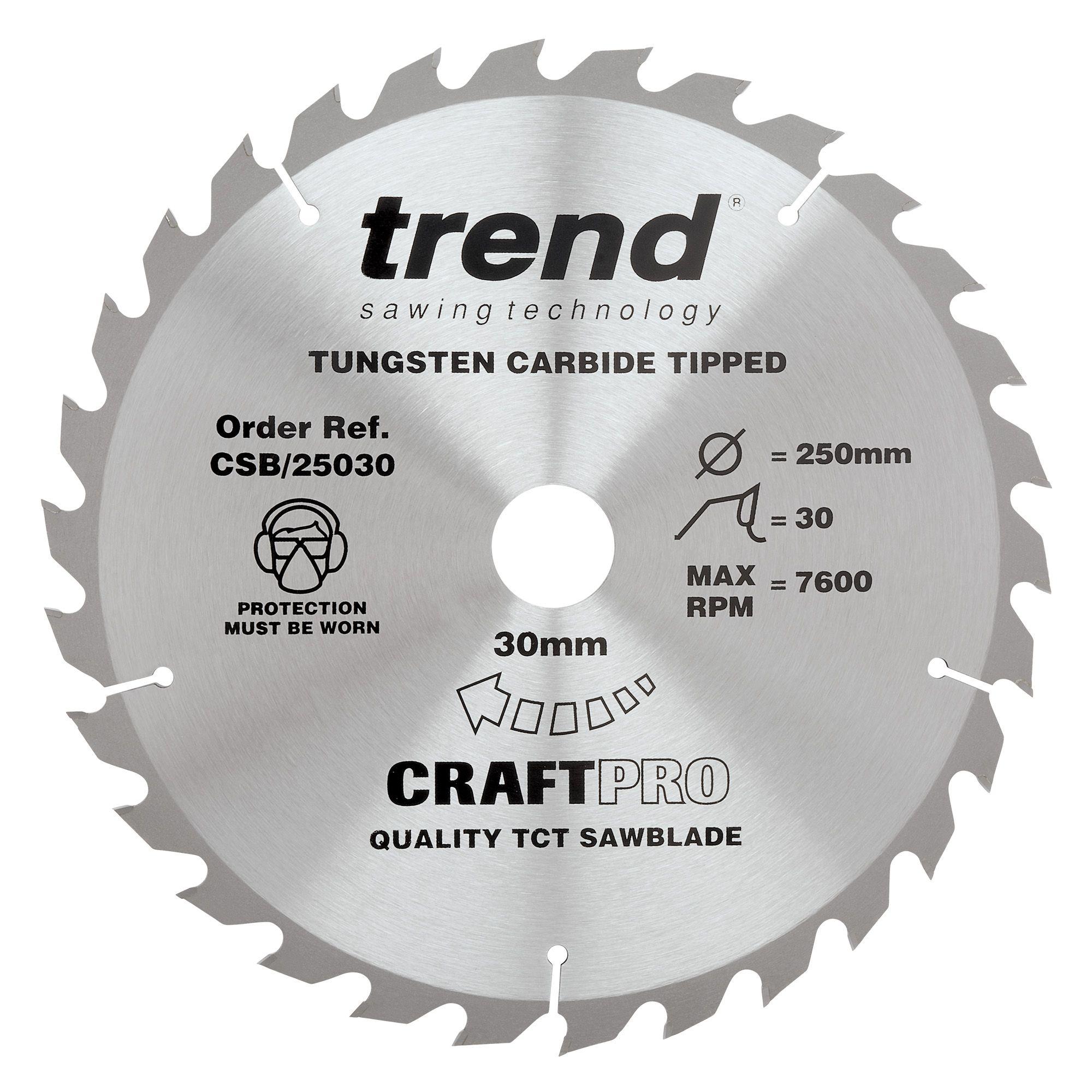 csb_25030_main Trend CSB/25030 Craft saw blade 250mm x 30 teeth x 30mm - Image 1