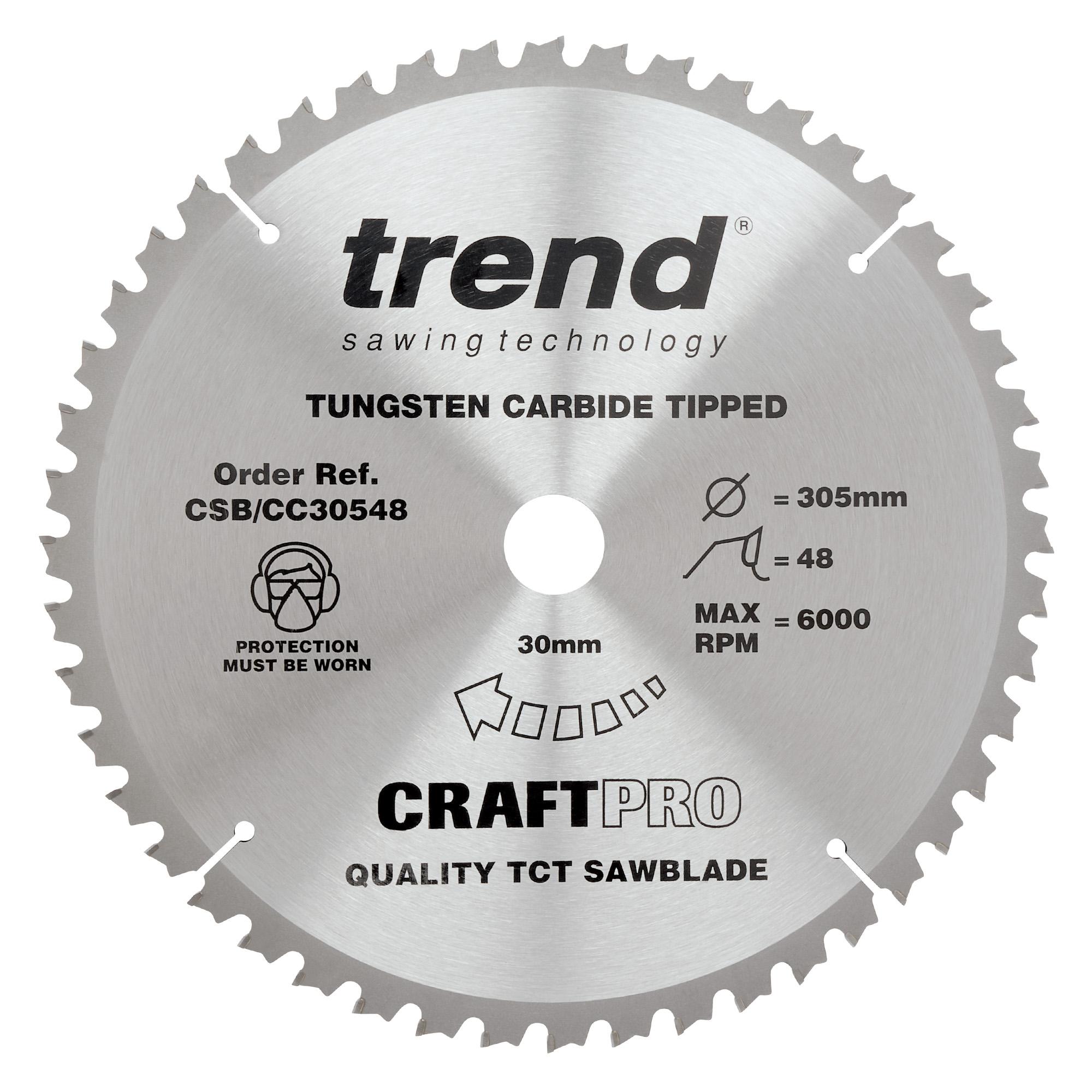 csb_30548_main Trend CSB/CC30548 Craft saw blade crosscut 305mm x 48 teeth x 30mm - Image 1