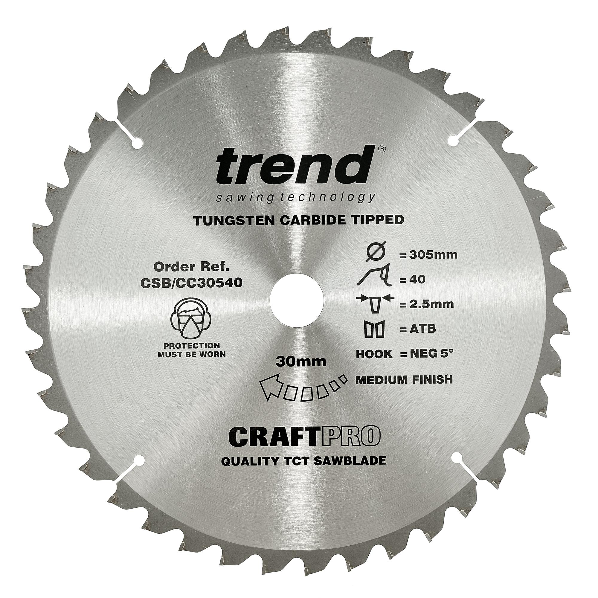 csb_cc30540 Trend CSB/CC30540 Craft saw blade crosscut 305mm x 40 teeth x 30mm - Image 1