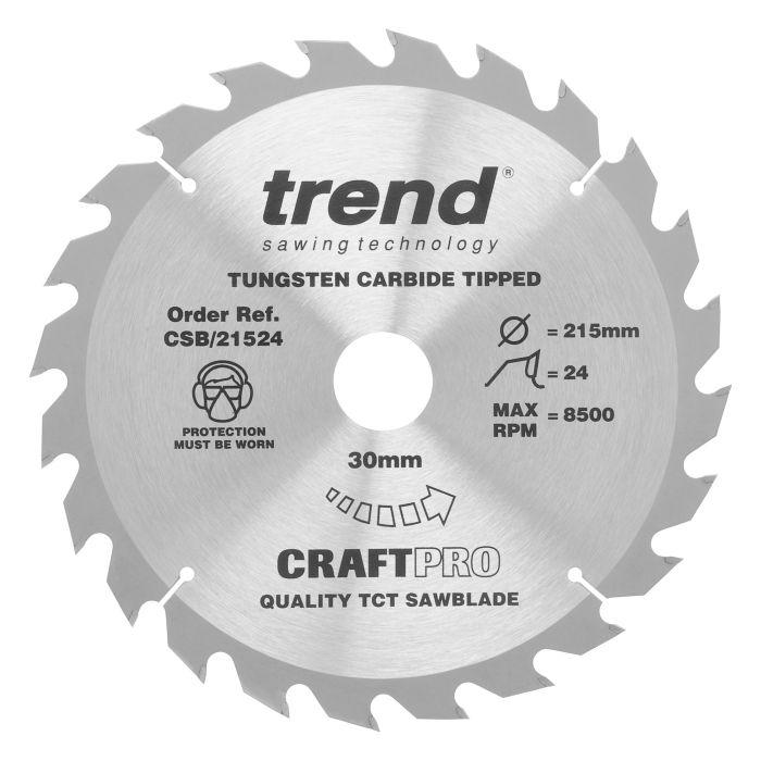 5027654515563_csb_21524_main Trend CSB/21524 Craft saw blade 215mm x 24 teeth x 30mm - Image 1