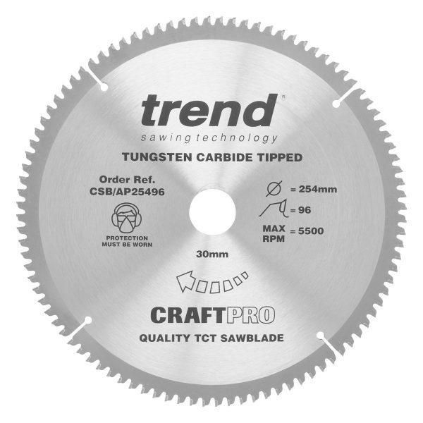 Trend CSB/AP26096 Craft saw blade aluminium and plastic 260 x 96 teeth x 30