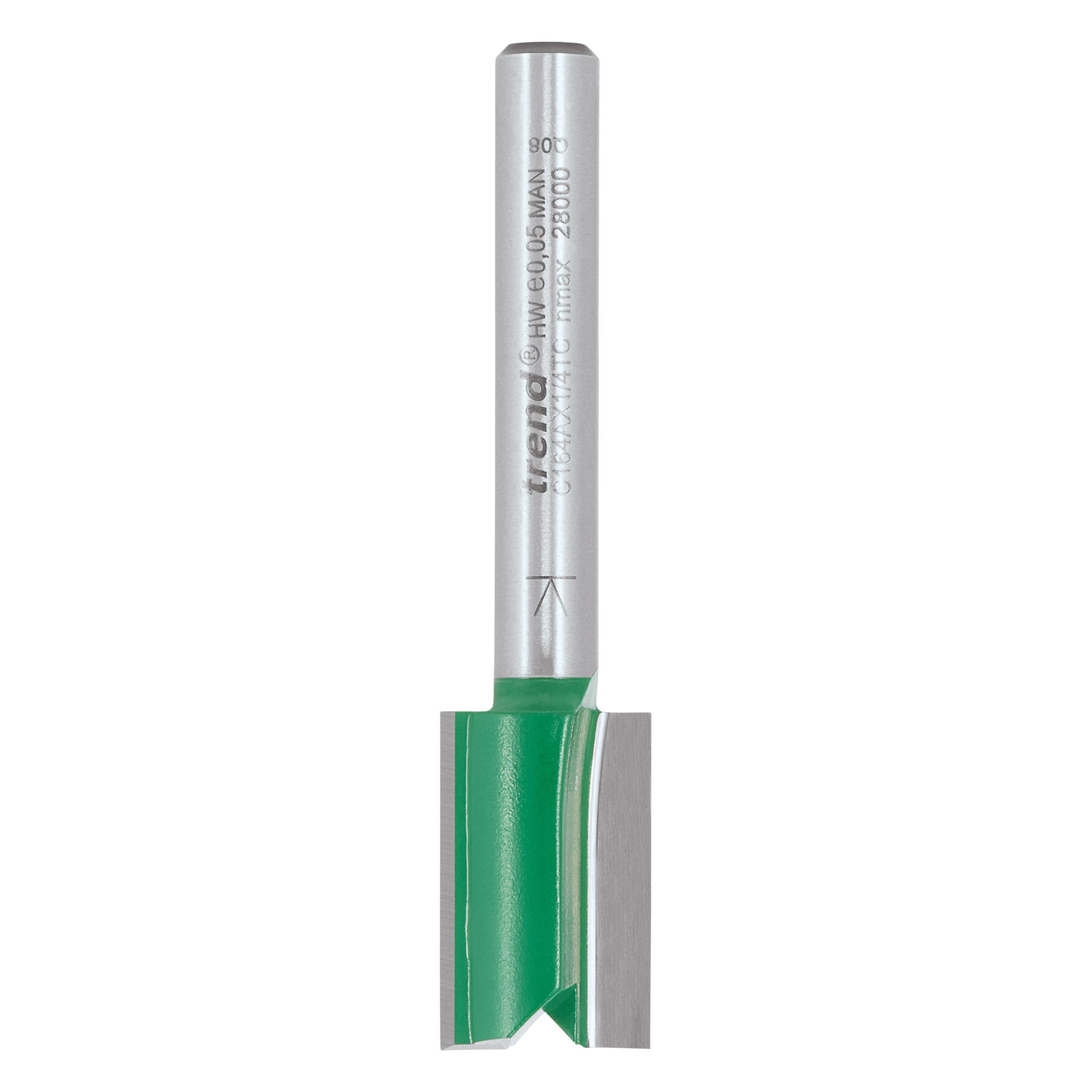 c164ax1_4tc_2d1 Trend C164AX1/4TC 1/4in Two Flute Straight Router Cutter Bit 13 dia x 20mm cut depth - Image 1