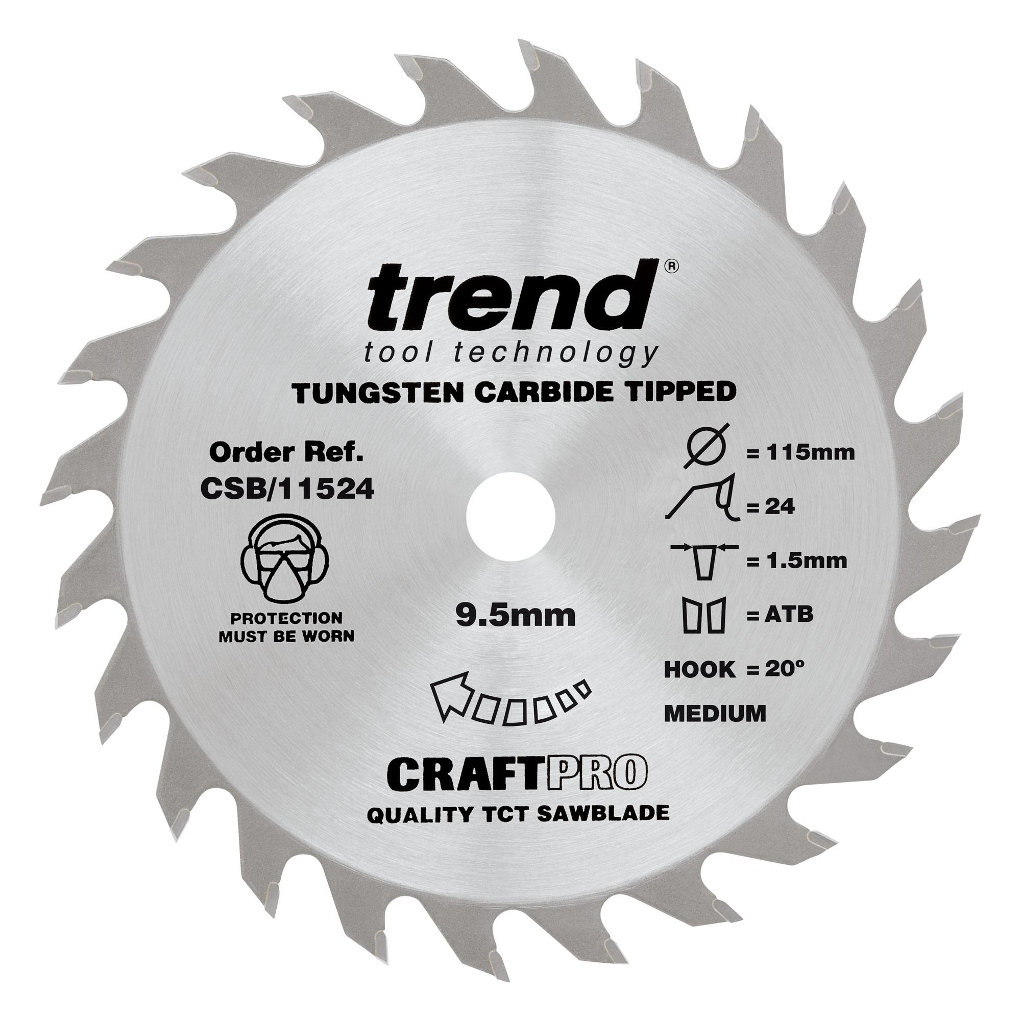 csb_11524_main Trend CSB/11524 Craft saw blade 115 x 24 teeth x 9.5mm - Image 1