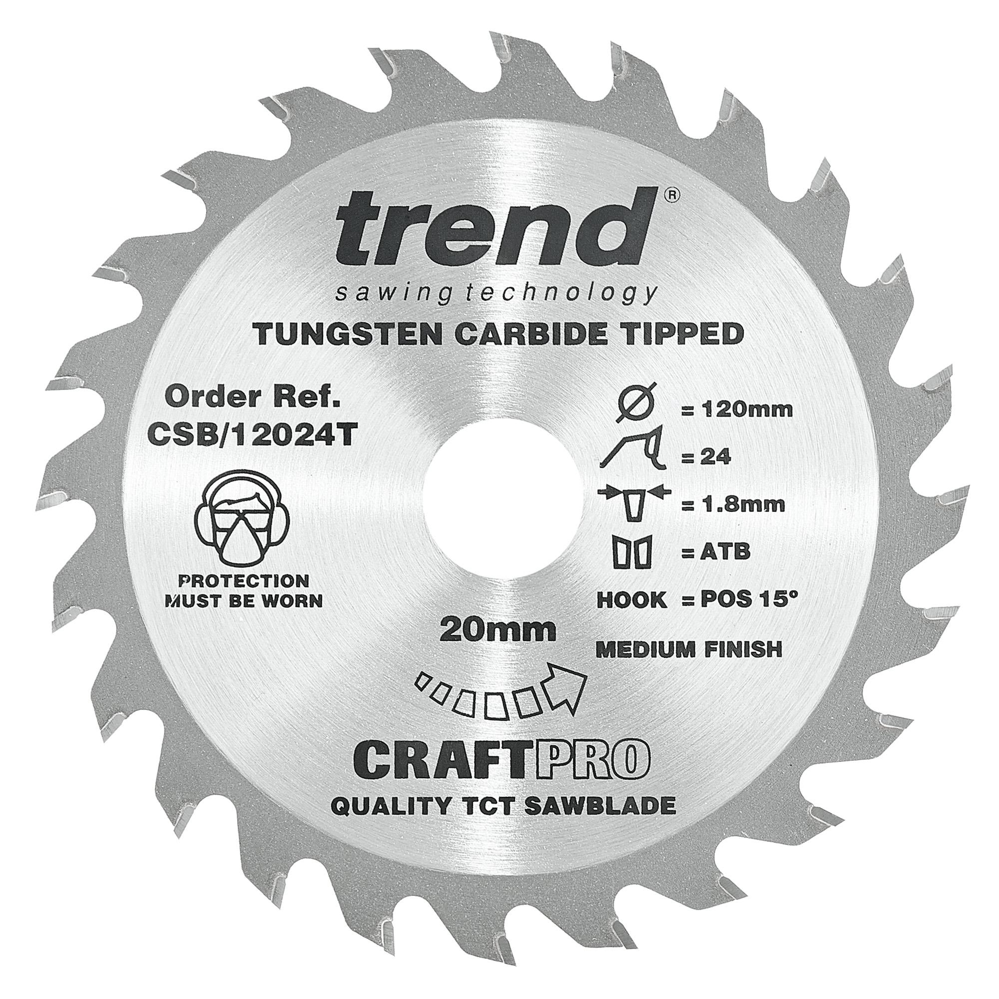 csb_12024t_main Trend CSB/12024T Craft saw blade 120mm x 24 teeth x 20mm thin - Image 1