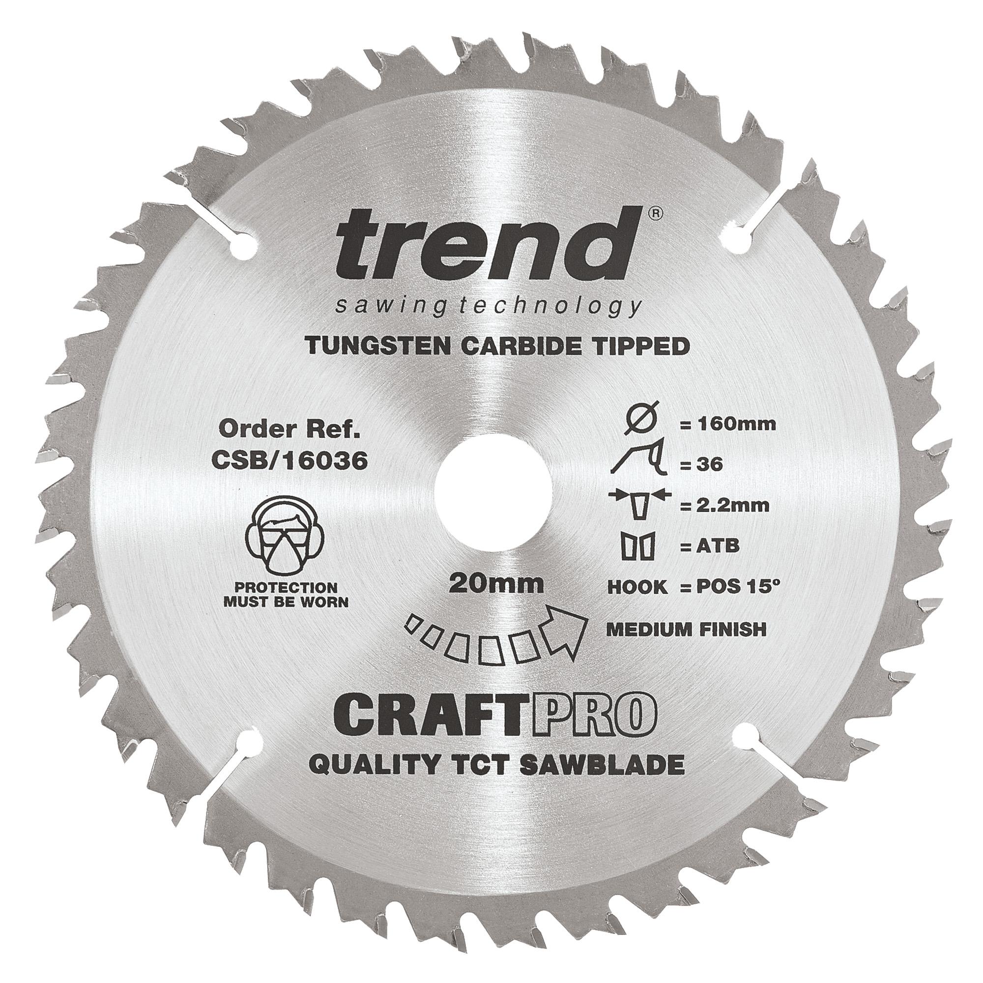 csb_16036_main Trend CSB/16036 Craft saw blade 160mm x 36 teeth x 20mm - Image 1