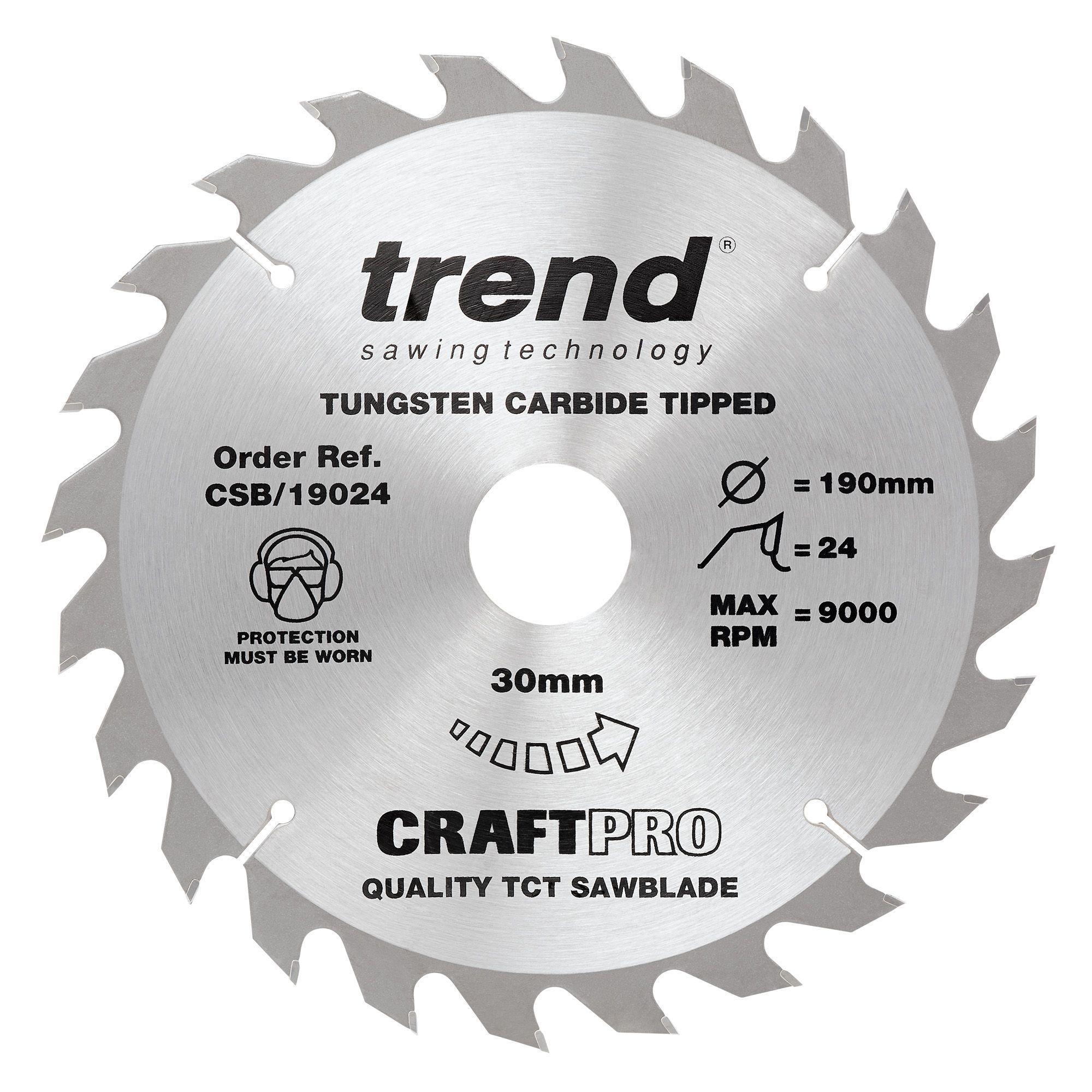 csb_19024_main Trend CSB/CC19048 Craft saw blade crosscut 190mm x 48 teeth x 30mm - Image 1