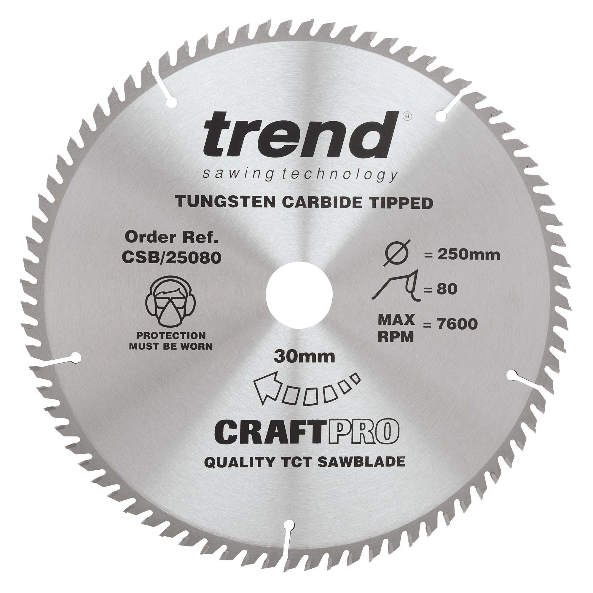 csb_25080_main Trend CSB/25080 Craft saw blade 250mm x 80 teeth x 30mm - Image 1