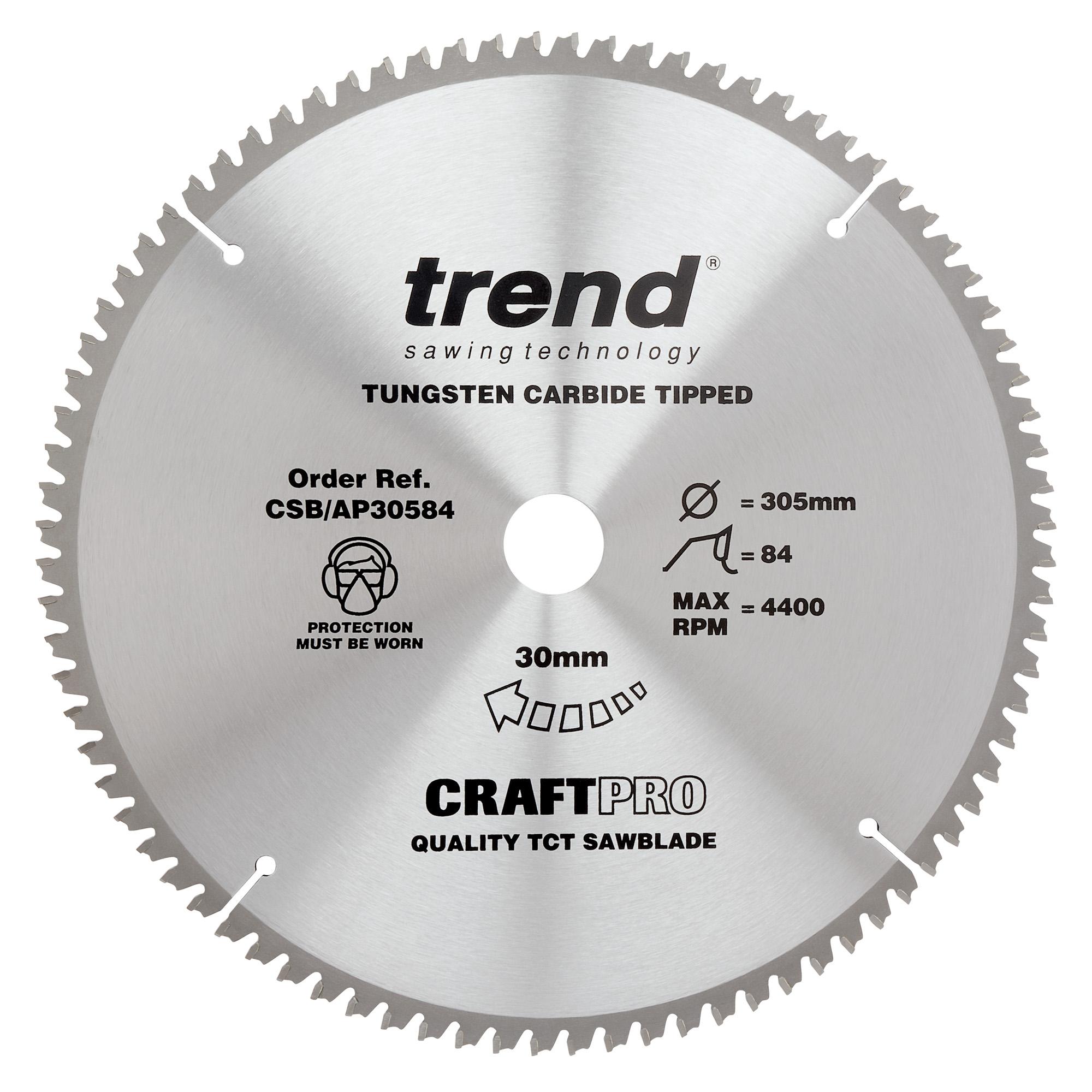 csb_ap30584_main Trend CSB/AP30584 Craft saw blade aluminium and plastic 305mm x 84 teeth x 30mm - Image 1