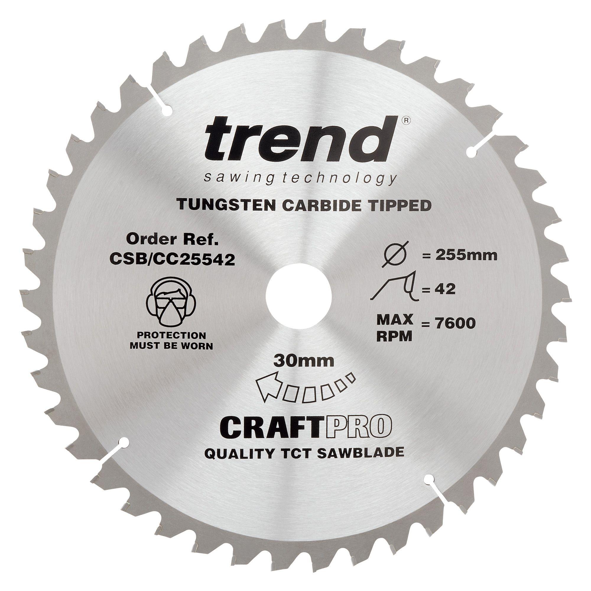 csb_cc25542_main Trend CSB/CC25542 Craft saw blade crosscut 255mm x 42 teeth x 30mm - Image 1