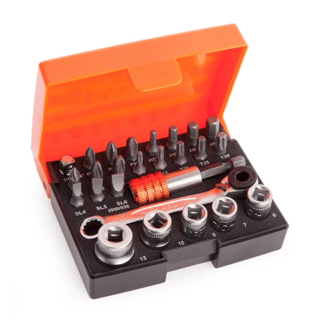 Bahco 2058/S26 1/4" Drive Ratchet and Socket Set 26pc - Image 1