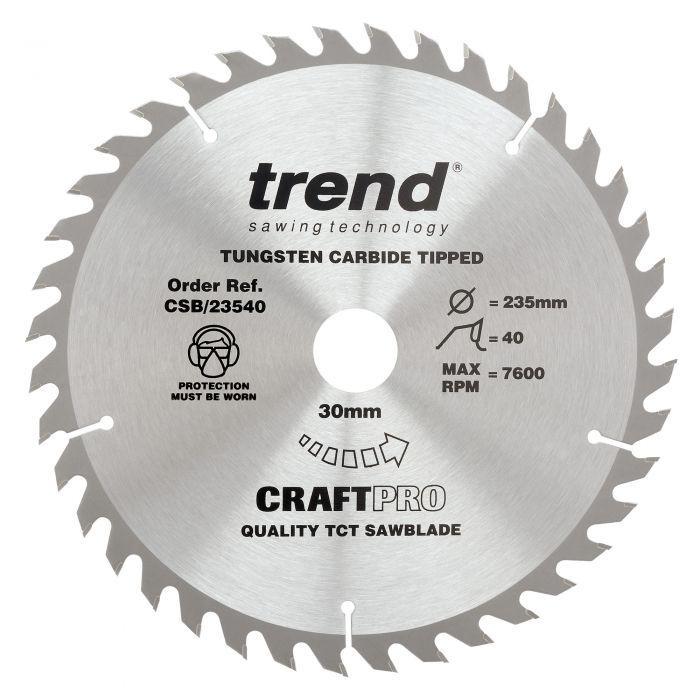 Trend CSB/23540 Craft saw blade 235mm x 40 teeth x 30mm - Image 1