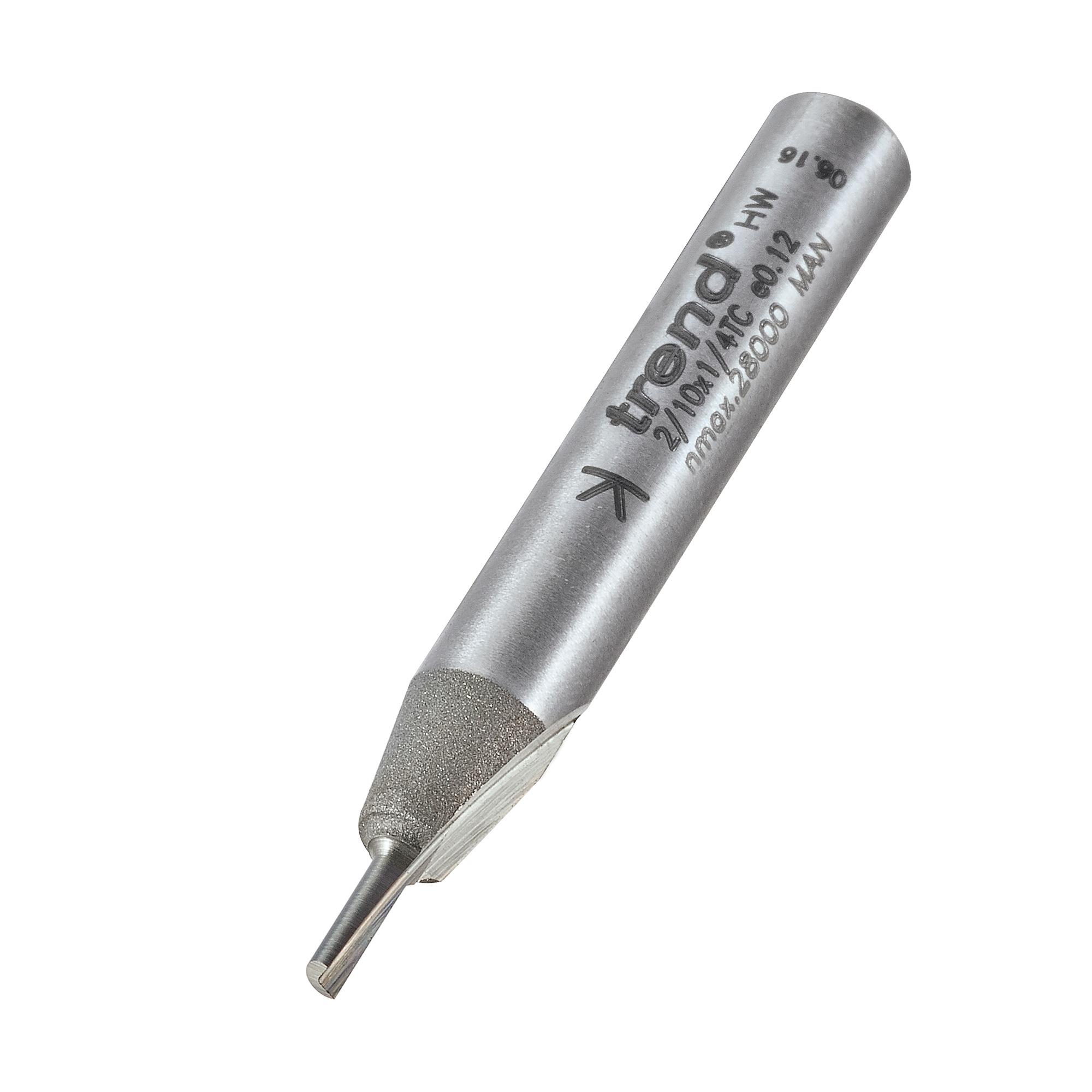 Trend 2/10X1/4TC Single flute cutter 2mm diameter - Image 1