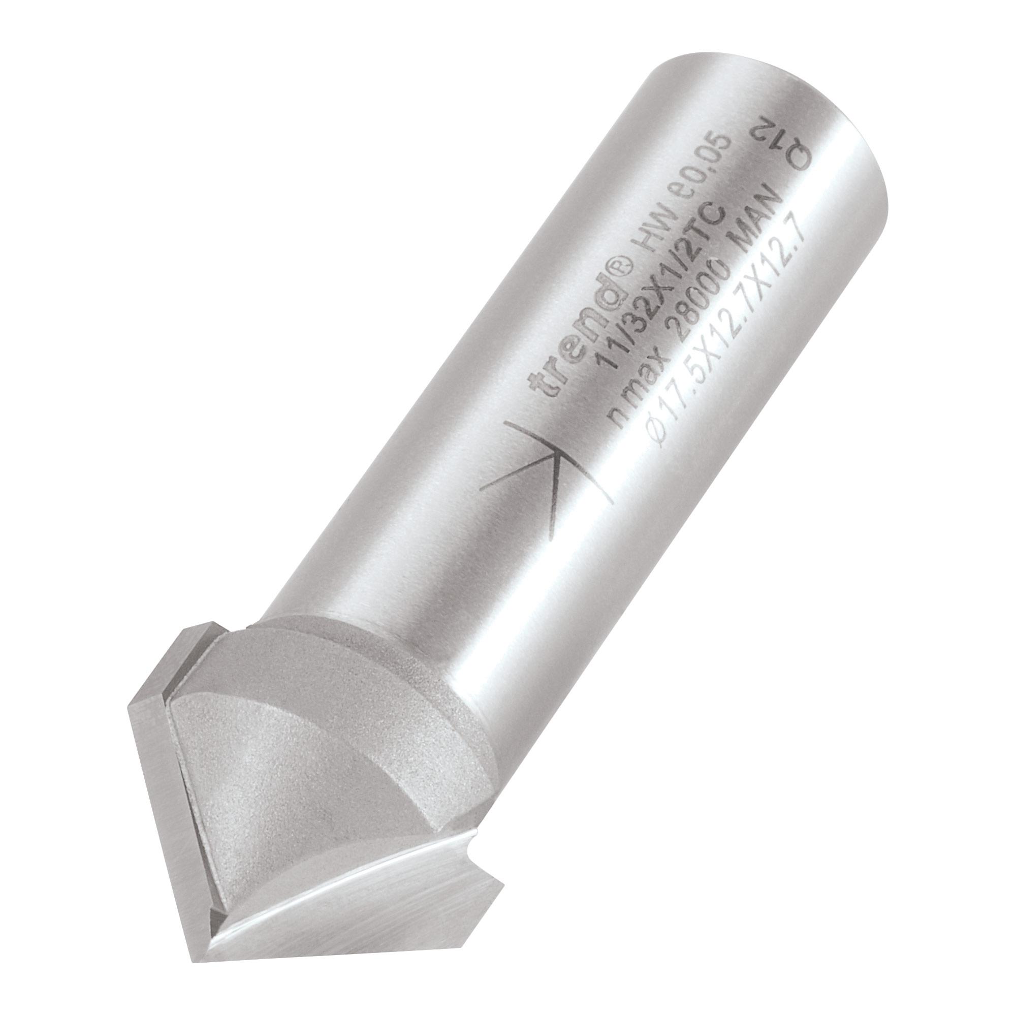 Trend 11/32X1/2TC Chamfer V groove cutter 45 degrees - Image 1